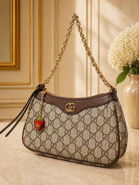 Authentic Gucci Ophidia GG Supreme Chain Shoulder Bag | Designer Pochette